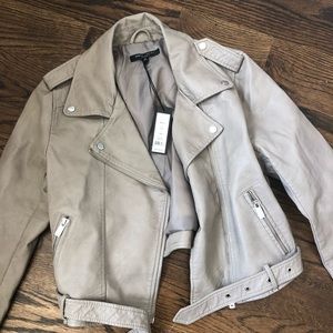 Taupe Faux Leather Jacket - NWT